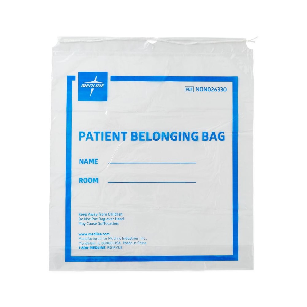 Plastic patient drawstring bag