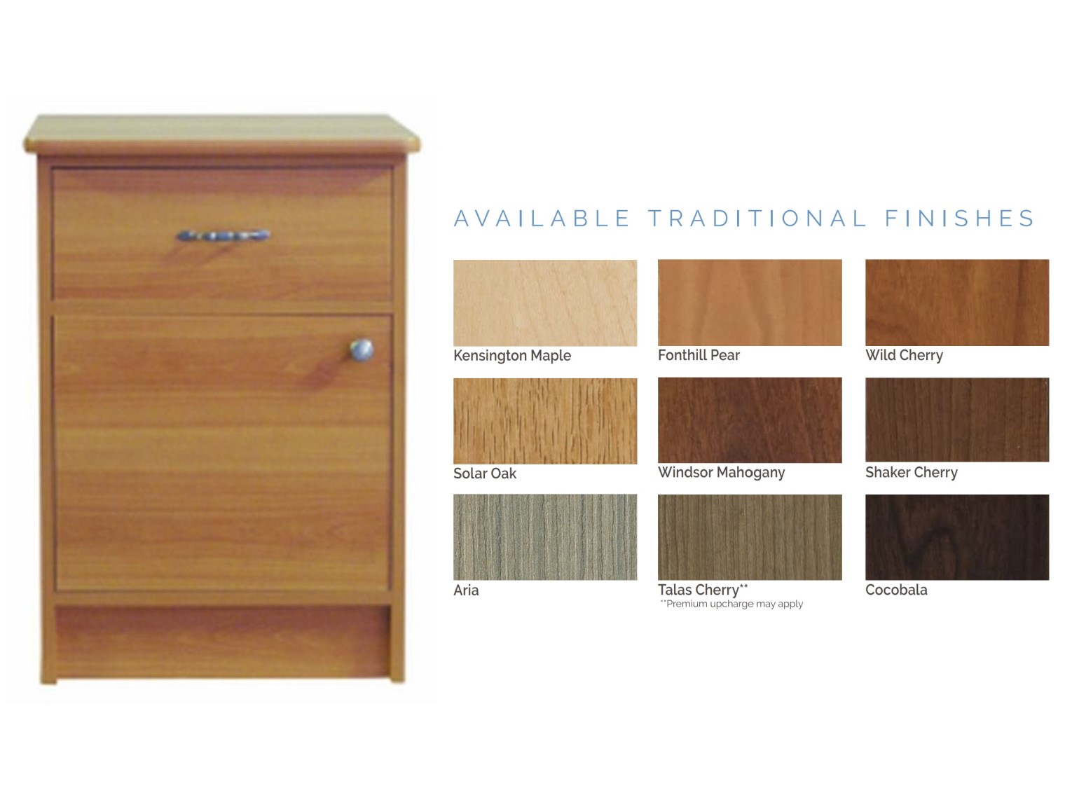 Drawer and door bedside cabinet