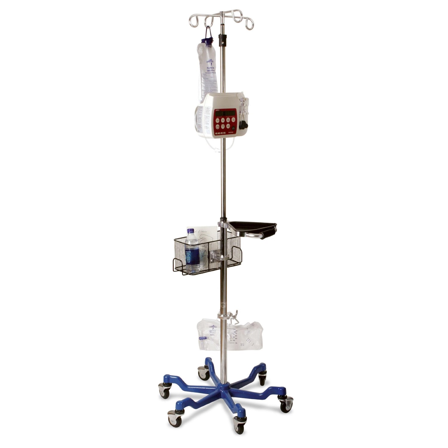 Stainless steel IV pole