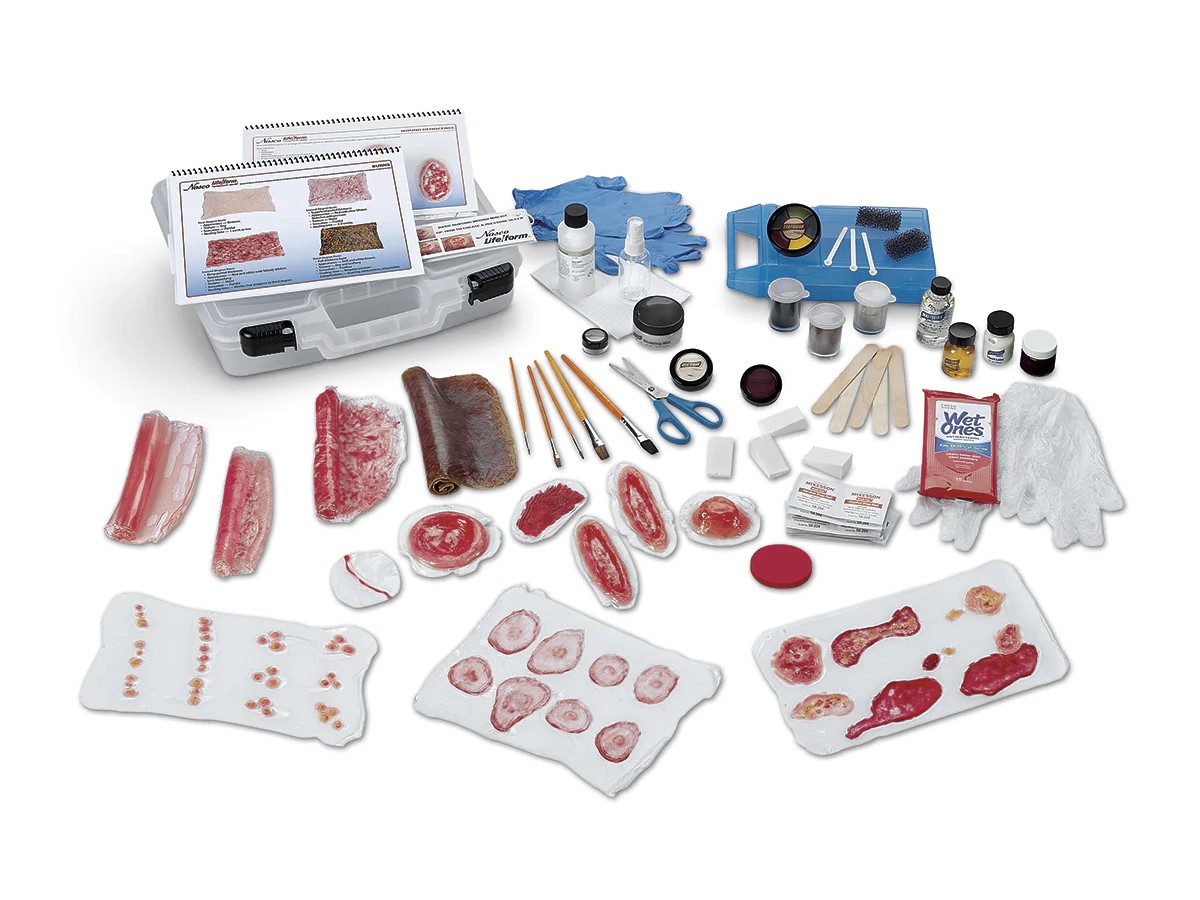 Advanced nursing wound simulation kit