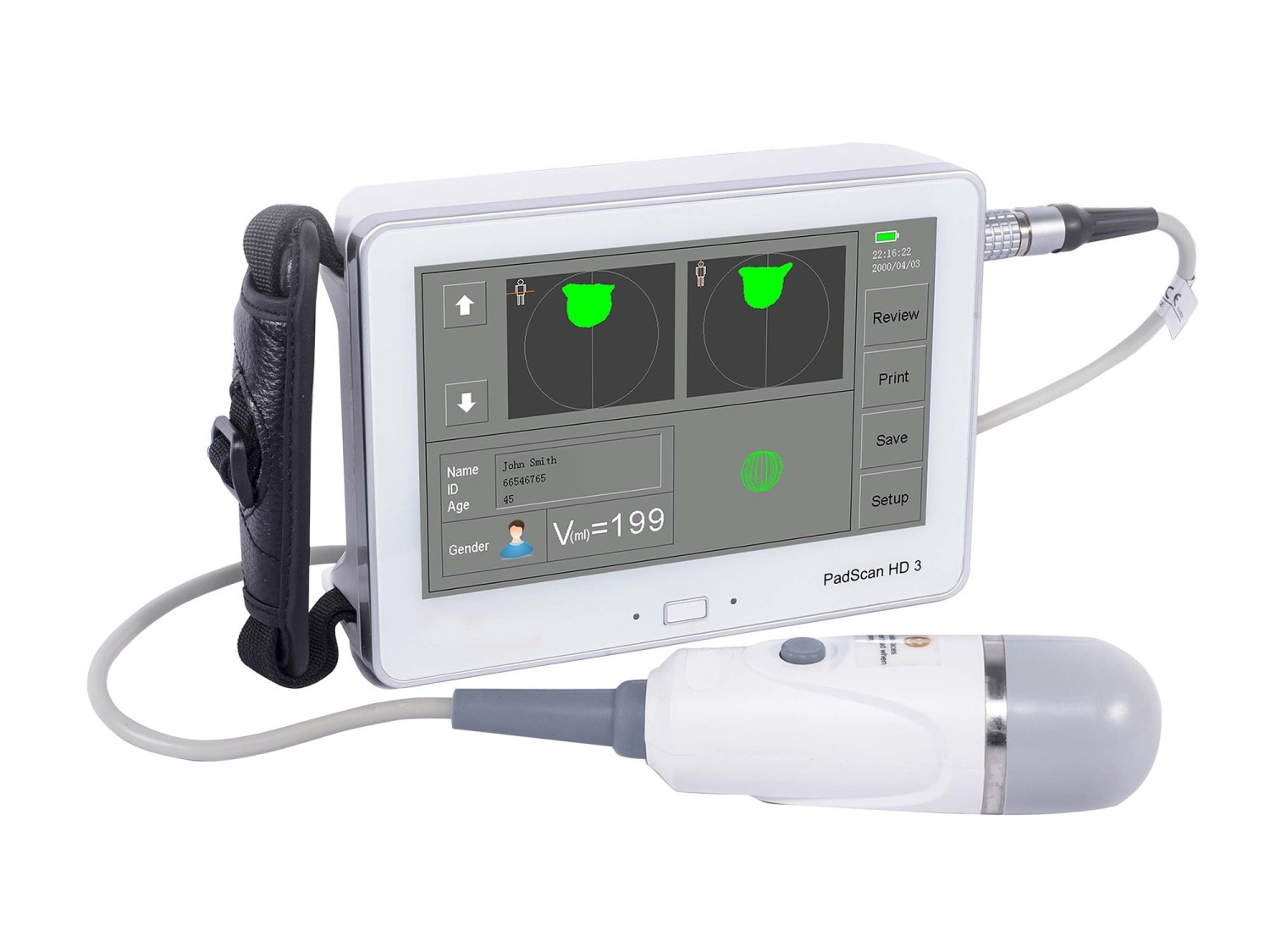 HD3 bladder scanner w/ 7” touchscreen