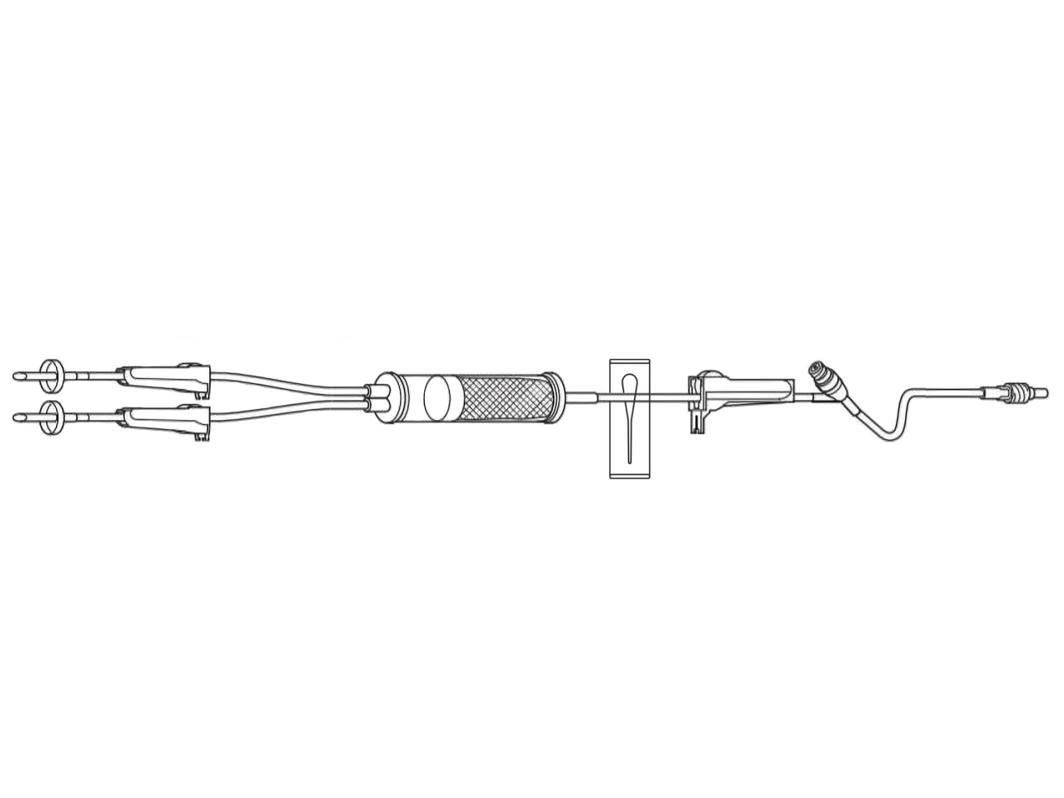 Baxter Y-type blood set w/ filter and Valve