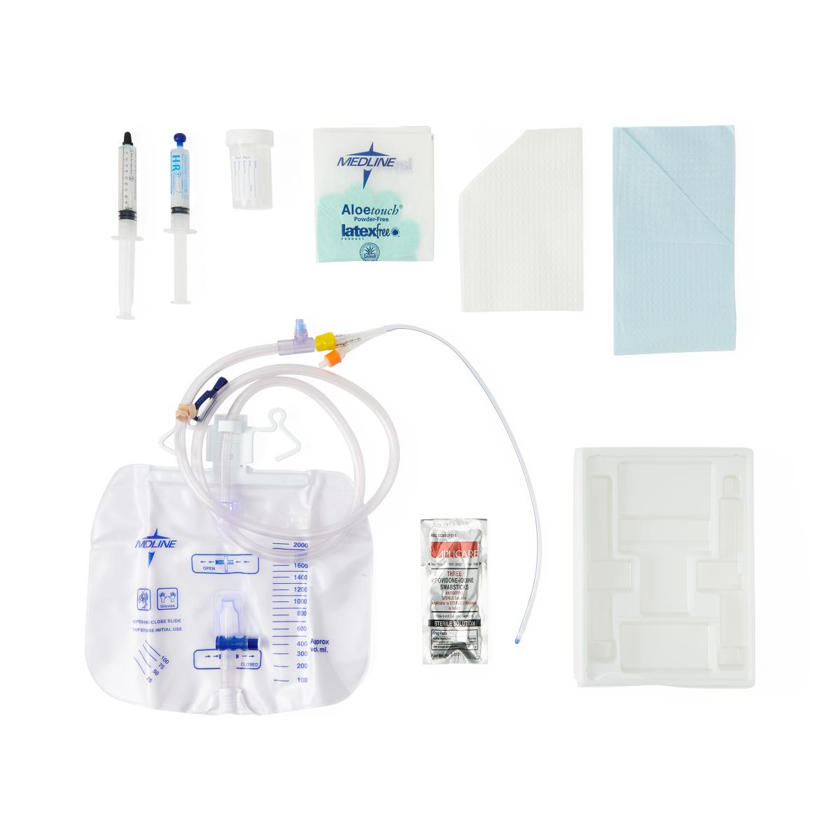 Silicone foley catheter tray